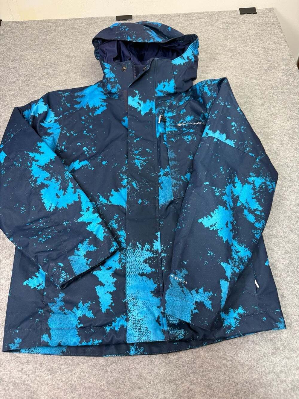 Columbia Boys Whirlibird Interchange Jacket Blue Print Omni-Heat Size M 10/12
